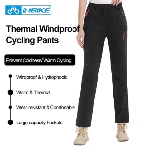 INBIKE Winter Women Outdoor Sports Windproof Fleece Slim Trousers MTB Bike Cycling Windbreaker Pants WP201