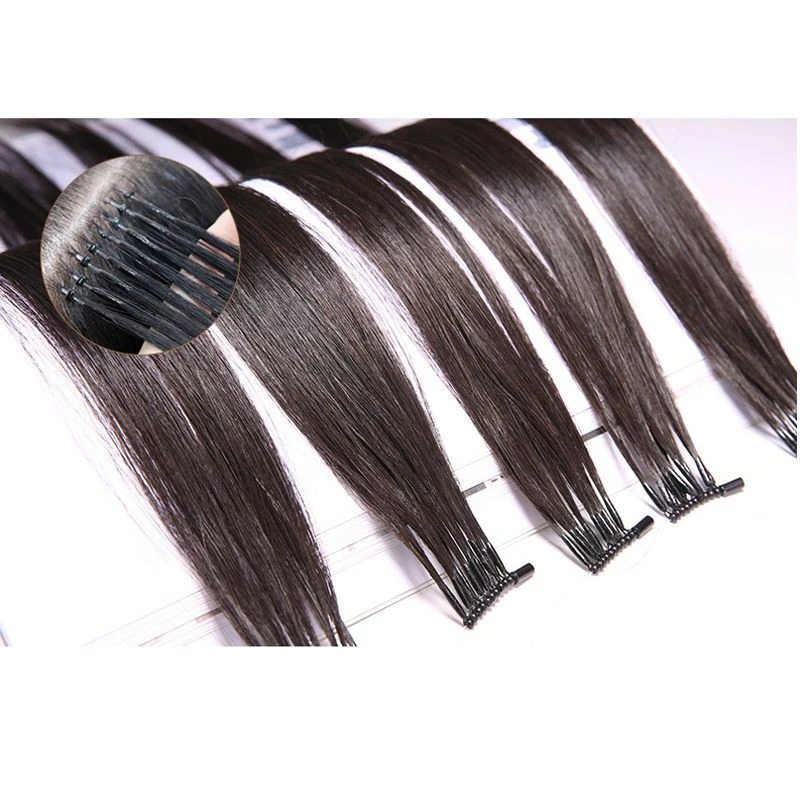 8D Nano Ring 100% Virgin Human Hair Micro Links Micro beads Hair