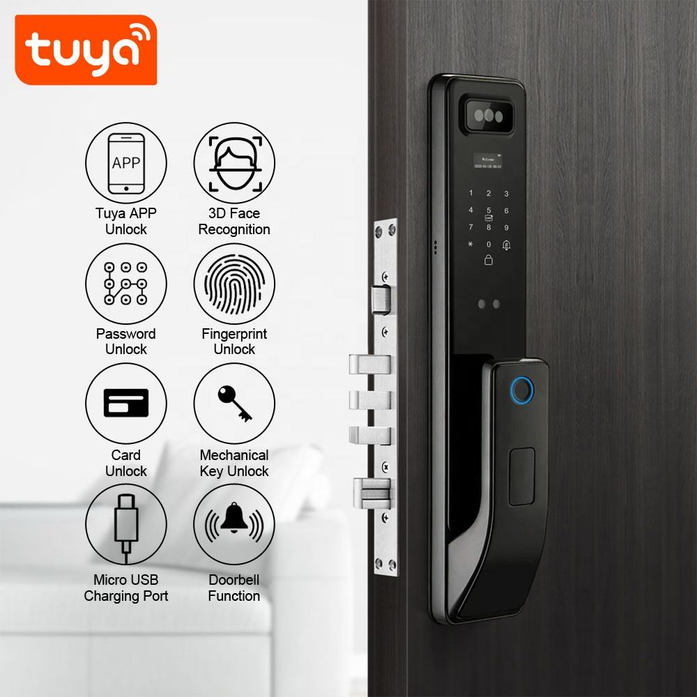 Buy Tuya Smart Wifi Fingerprint Digital Door Lock With 3d Face from ...