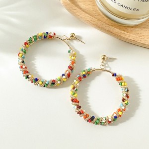 Wholesale Factory Oem ODM Fashion Beads Stone Geometric Earrings For Women Ladies