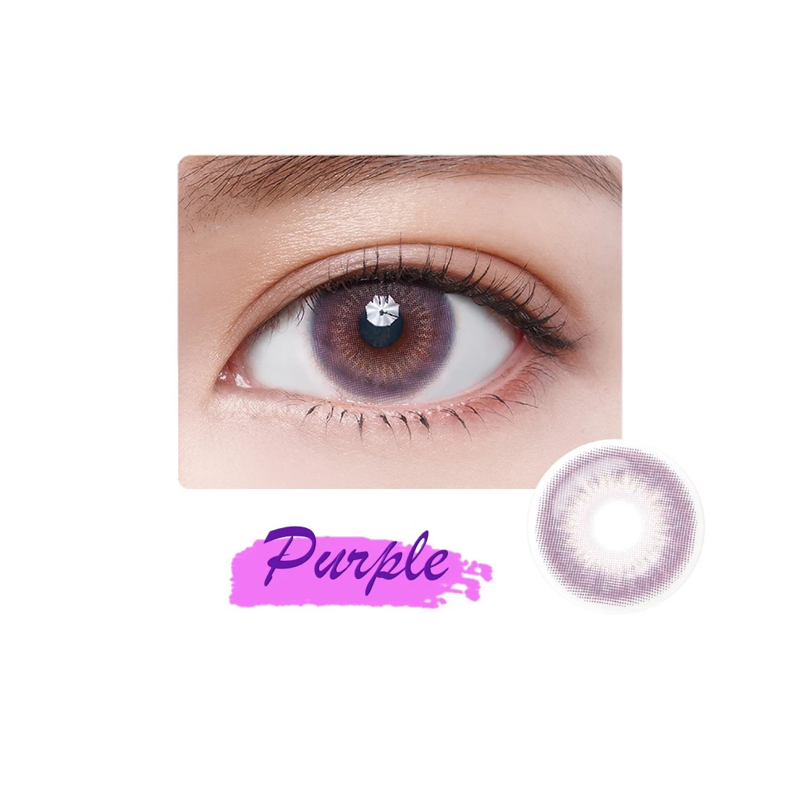 1-Day New Fashion Design Purple Color Contact Lenses