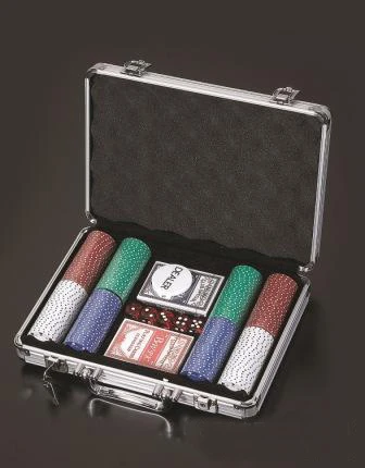 100 200 300 or 500 11.5 Gram Casino Poker Chips Complete Poker Playing Game Sets In Aluminum Case with Cards Dice and Keys