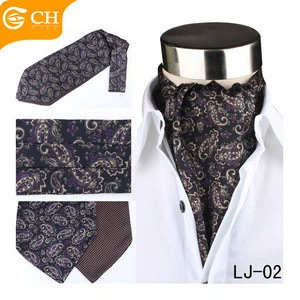 100% Silk High Quality Design Burgundy Cravat
