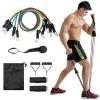 11pcs sports fitness natural latex elastic exercise resistance bands set for training workout rubber loop