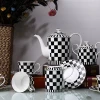 11pieces black and white pattern fine China coffee POTS tea sets