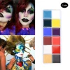 12 Colors Flash Tattoo Halloween Makeup Fancy Dress Face Body Paint Oil Painting Art