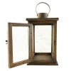 12.5 Inch Rustic Wooden Candle Hurricane Lantern, For  Indoor & Outdoor Use