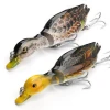 128mm 35.7g Jointed Duck Fishing Lures Set for Bass,Topwater Lures Duck Fishing Baits with Treble Hooks 3D Duck Lure