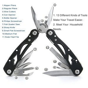 13 In 1 Multipurpose Multi-function Outdoor Survival Portable Non Slip Pocket Stainless Steel Hand Multi-tools Folding Pliers