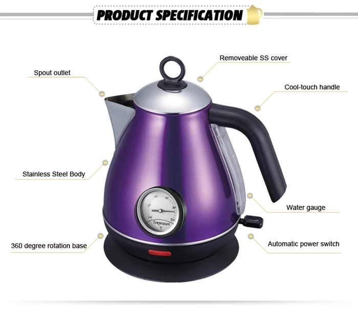 1.7L Cordless kitchen appliances Stainless steel electric kettle