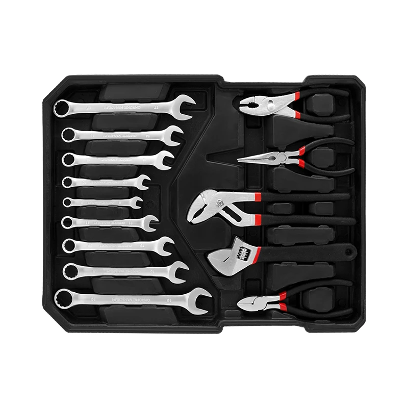 187 pcs Universal Hand Tool Set with Luggage Packing 1/2 3/8 1/4 Sockets Pliers Spanners Combo ToolKit