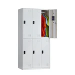 2 doors steel locker cabinet wardrobe with drawer metal storage for school house gym