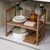 2-Tier Expandable Under-Sink Shelf Multifunctional Bathroom Kitchen Cabinet Storage Organizer Stand Installation Packed in Box