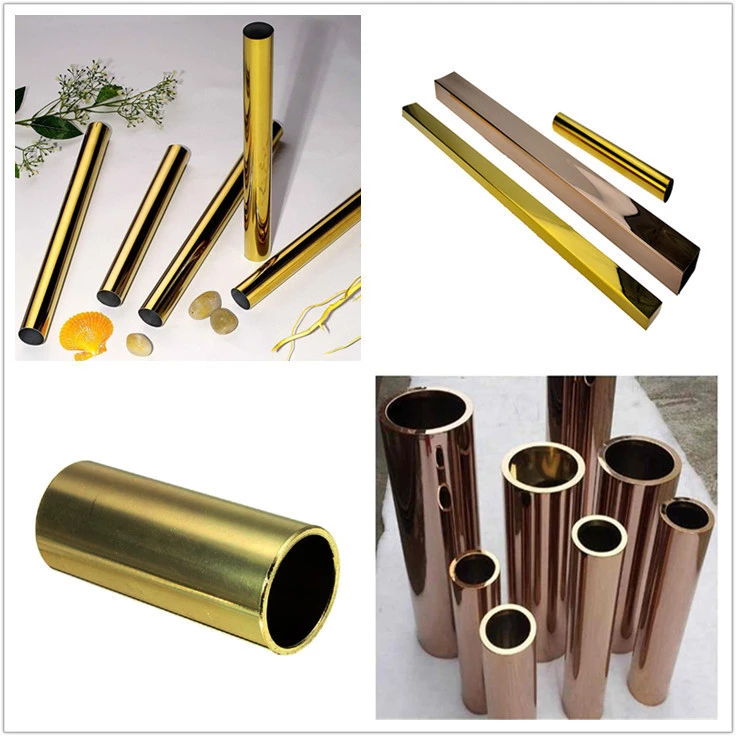 201/304/316 golden stainless steel pipe/gold tube .High Quality Low Price.colored Stainless Steel square/rectangular/round tube