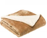 2014 Hot Sale Home Fashions Micromink / Sherpa 50-Inch by 60-Inch Throw, Tan