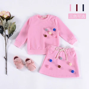 2018 baby hoodies + skirts sets girl boutique clothing sets
