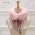 Import 2018 new design girls lady rex rabbit fur scarf with silk ribbon scarf from China