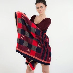 2018 printed knitted cashmere shawl nepal