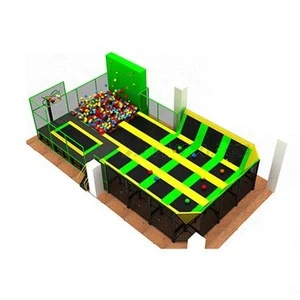 2019  Trampoline and inflatable castle for children on the playground Trampoline with safe net