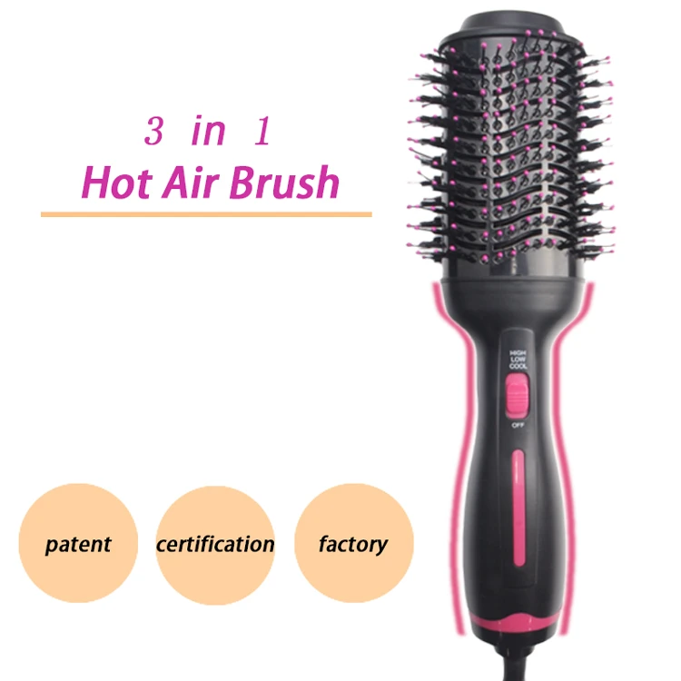 2020 amazon Hot sale pink color hair brushes and combs 360 curling iron hair dryer brush
