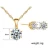 Import 2020 wholesale fashion luxury women rose gold cz jewelry set colorful cubic zirconia stud earring necklace jewelry set from China