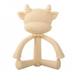 2021 BPA Free Food Grade Silicone Baby Teething Ring Soft Toys Cow Shape Silicone Baby Teether