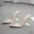 Import 2021 fashion rhinestone  transparent PVC sandals ladies high heel womens shoes from China
