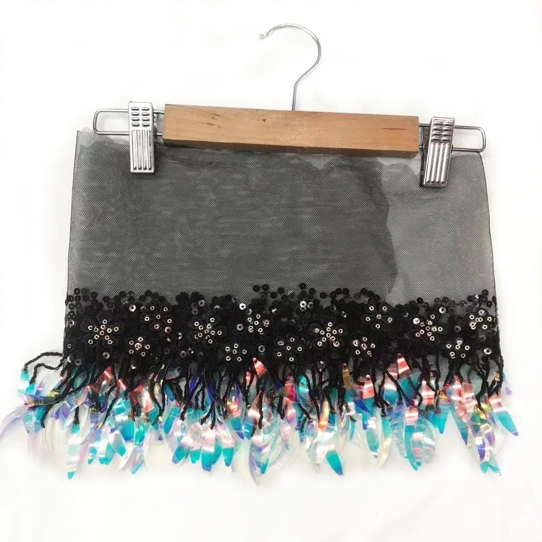 2021 Fashion Womens dresses decoration tassel fringes on mesh garment trim