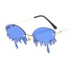 2021 fire fashion sun glasses women PC frame transparent color drip sunglasses