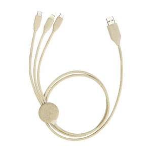 2021 new design retractable usb cable mobile phone made by wheat straw usb c to lighting cable usb extension cable