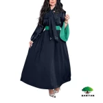 2023 Autumn/Winter New Velvet Bead Panel Panel Contrast Middle East Dress Robe