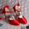 (22 Colors)Champagne Satin Dance Club Shoes Wholesale with Bows