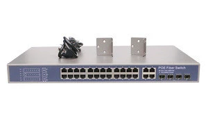 24 RJ45+4 combo fiber managed switch POE switch 24 port manufacturer
