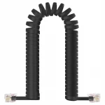 2M/6.56ft Telephone Cable RJ9 4P4C Telephone Spiral Spring Cable