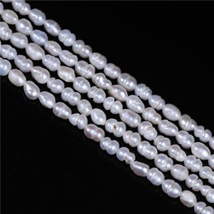 3-3.5mm White loose pearl freshwater strand loose real rice pearl bead natural pearls