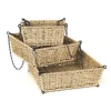 3-Tier Eco-Friendly Seagrass Winnowing Basket Handwoven Multifunctional Vegetable Storage Stylishly Packaged in Cartons