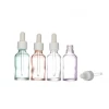 30 ml  Transparent Glass Dropper Bottle Coating Customized Color Nitrile Rubber Head