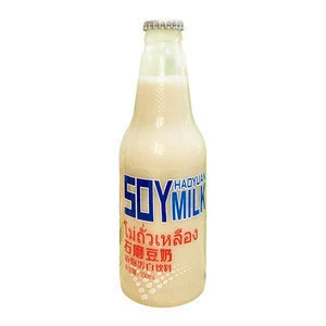 300ml Custom brands name soy milk drink in glass bottle