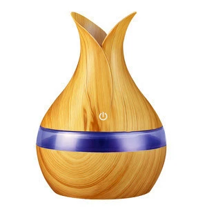 300ml Wood flower vase mist Humidifier with 7 colors LED night light YX-188