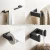 Import 304 stainless steel Matte Black Towel Bar Towel Ring Paper Holder Robe Hook from China