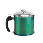 304 stainless steel oil filter pot household large capacity dustproof oil storage tank with cover filter oil residue leak proof