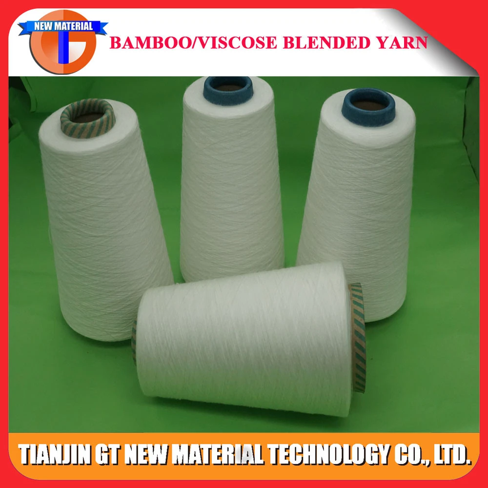 32S white color viscose blended with bamboo knitted yarn
