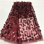 3D beaded big sequin straightline lace fabrics with crystals pink wedding lace fabric dongguan fabric lace