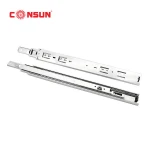 45mm Full Extension 3 Fold Drawer Slide with Hook System Ball Bearing slide Telescopic Channel Drawer Slide 4510