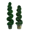 4feet Topiary Trees Boxwood Artificial Plants Spiral Faux Plants Potted Fake Plant Green Decorative Indoor or Outdoor