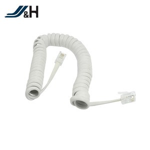 4P4C Male to Male Plug Telephone Cable Spiral or Straight Phone Cord RJ9 Cable