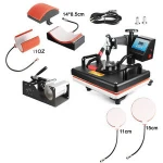 5 in 1 combo heat press machine (single heating ) For one platen, ca p, mug, two plate