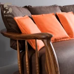 5 Seater Living Room Home Furniture Sofa High End Leather Wooden Frame Brown Color Leahter Living Room Sofas Sets