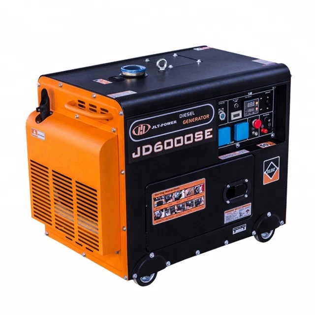 50Hz 3 phase small silent diesel generator 5KVA 6KVA with handle and wheels