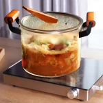 5L Gas and Electric Ceramic Cooktops Safe Transparent Pyrex Borosilicate Glass Stove Cooking Pot